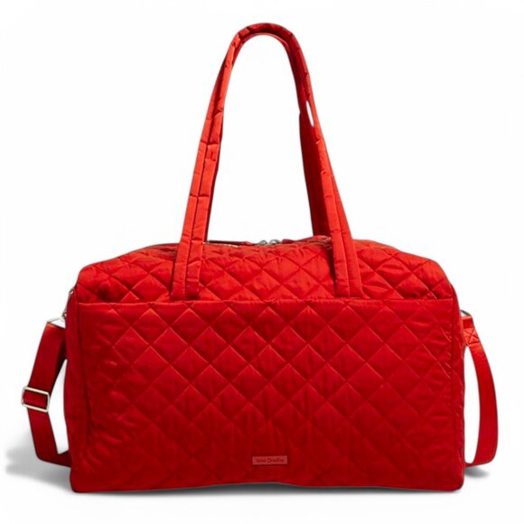 ​Vera Bradley Large Travel Duffel Bag Cardinal Red Performance Twill Carry On